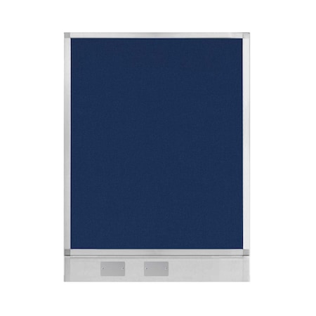Versare Hush Panel Configurable Cubicle Partition 3' x 4' Navy Blue Fabric w/ Cable Channel 1855303
